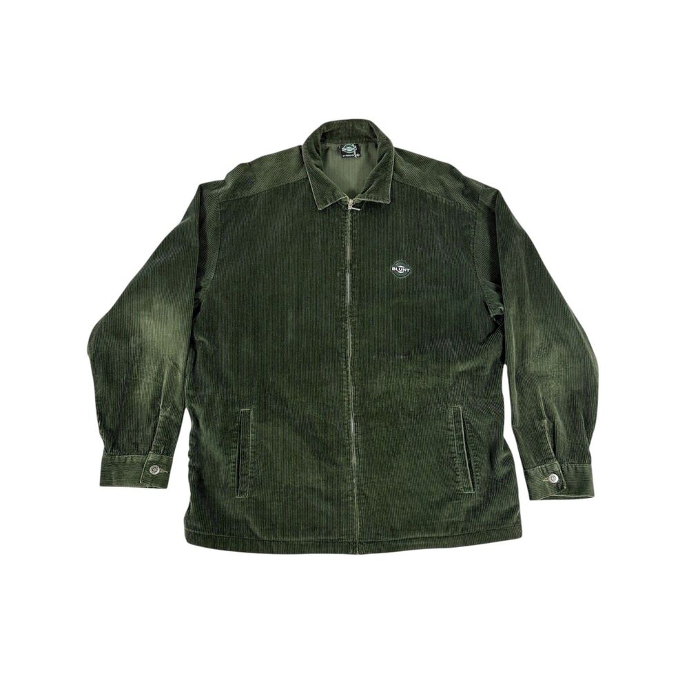 Vintage 90s Blunt Skateboarding Corduroy Jacket Olive Green XL Made in USA